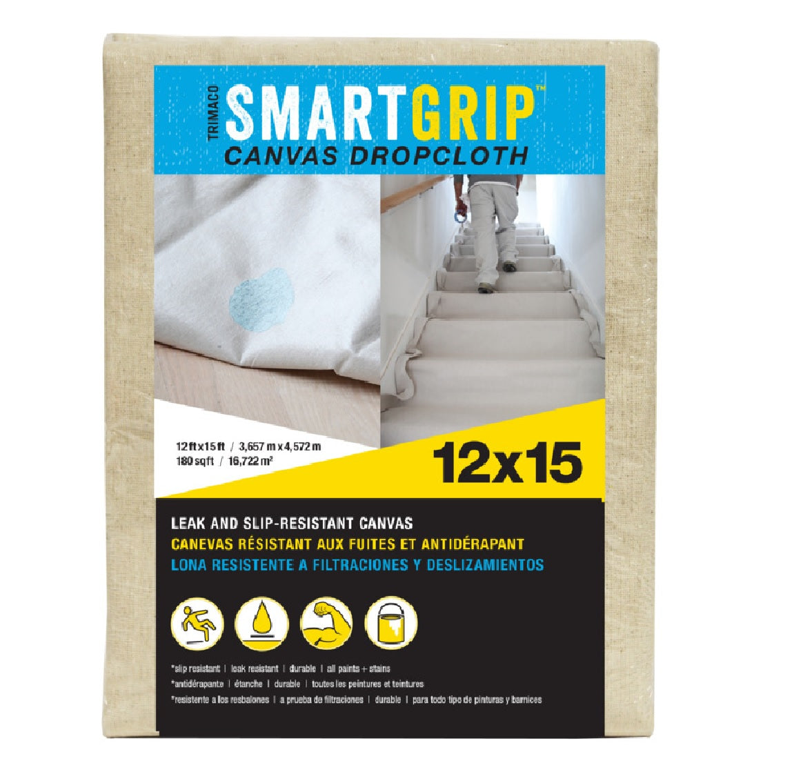 Trimaco 85433 Smart Grip Drop Cloth, 15 feet
