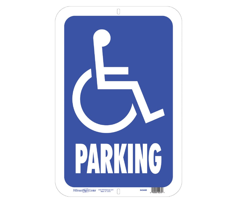 Hillman 843485 English Handicap Sign, 19" x 15", Blue