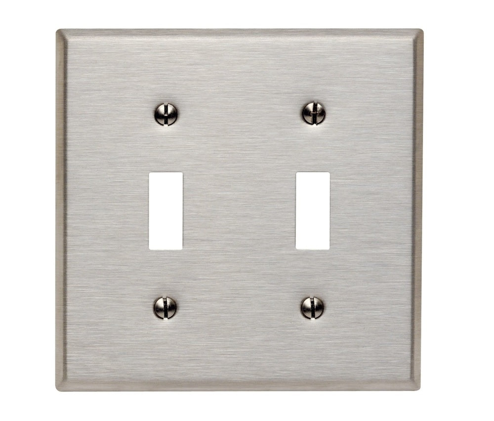 Leviton 84009-A40 Powder Coated Toggle Wall Plate, Stainless Steel