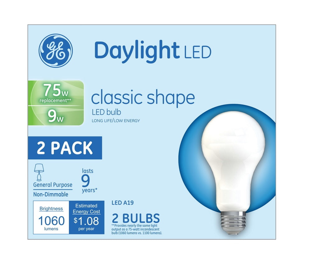 GE Lighting 93109035 A19 LED Bulb Daylight, 75 Watt