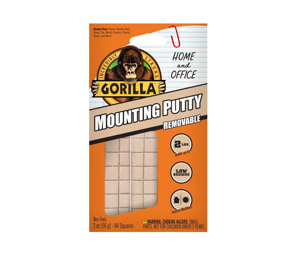 Gorilla 102745 Synthetic Rubber Mounting Putty, 2 oz