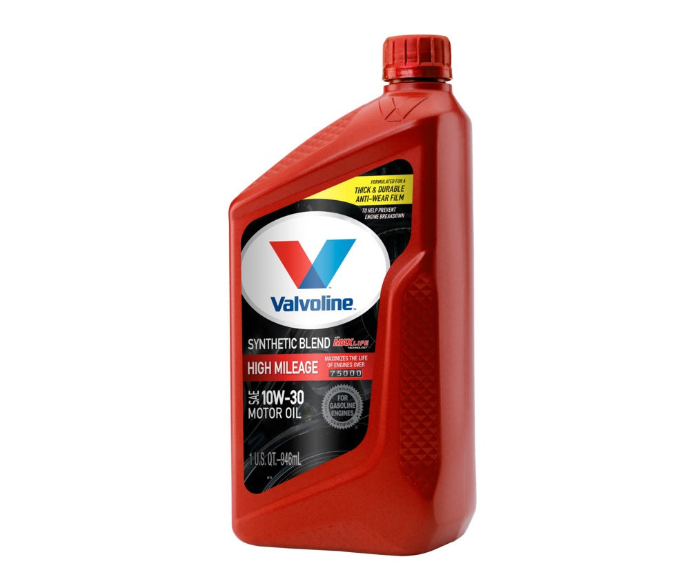 Valvoline 797976 10W-30 High Mileage Synthetic Blend Motor Oil, 1 Quart