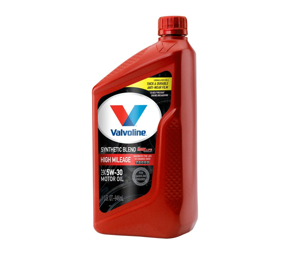 Valvoline VV1556 5W-30 High Mileage Synthetic Blend Motor Oil, 1 Quart