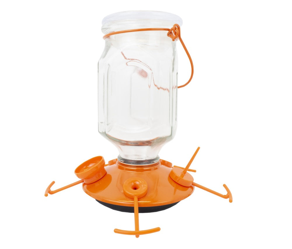 Perky-Pet 9113-2 Top-Fill Glass Oriole Feeder, Orange, 22 Oz
