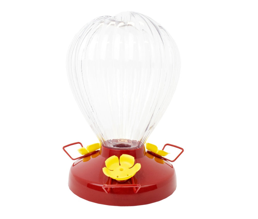 Perky-Pet 273B Fluted Balloon Hummingbird Bird Feeder, Red, 32 oz