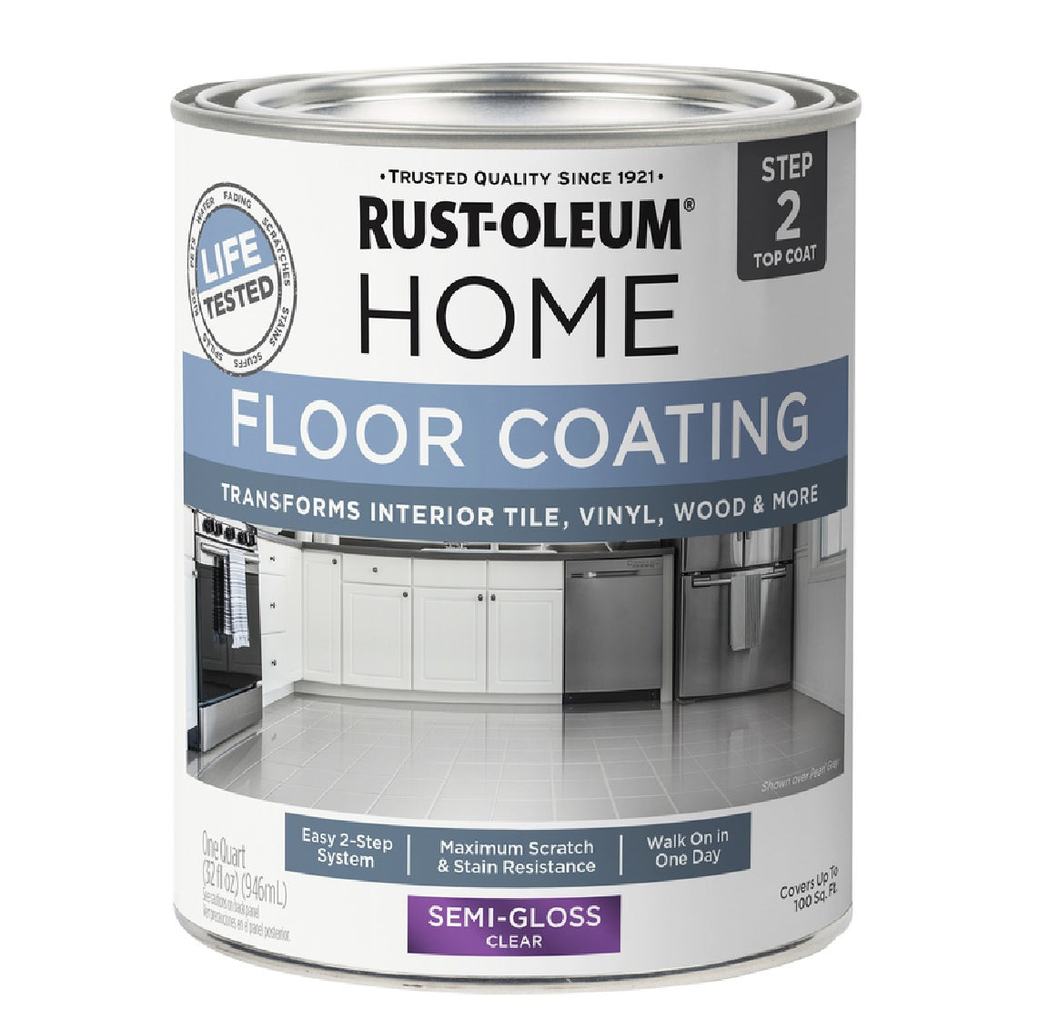 Rust-Oleum 358870 Home Water-Based Semi-Gloss Floor Paint