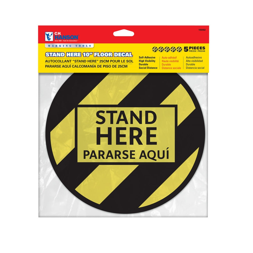 C.H. 15092 Hanson's Stand Here Floor Decal, Yellow