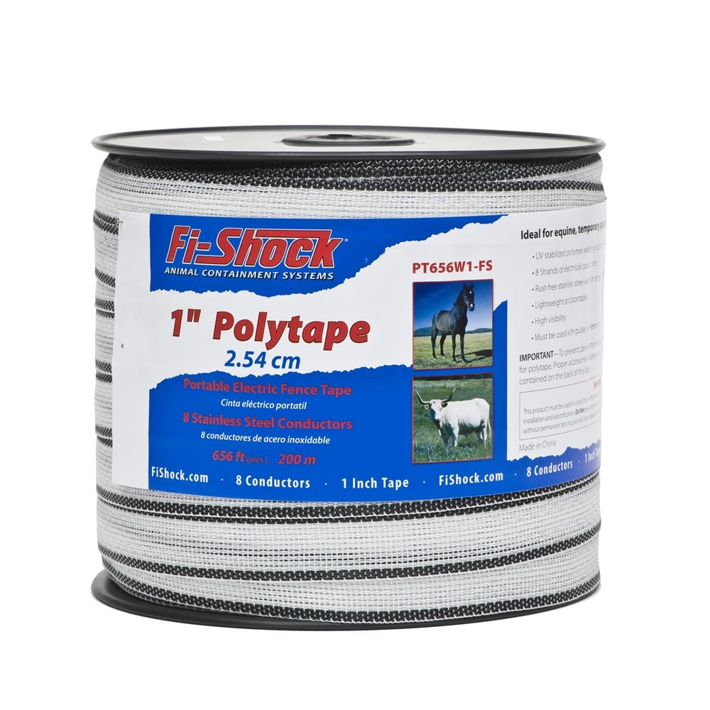 Zareba PT656W1-Z/FS Electric Fence Polytape, 656', White