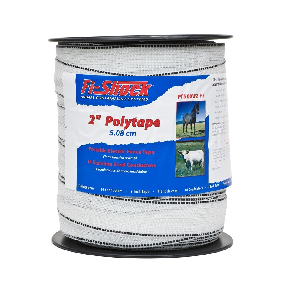 Zareba PT500W2-Z/FS Electric Fence Polytape, 500', White