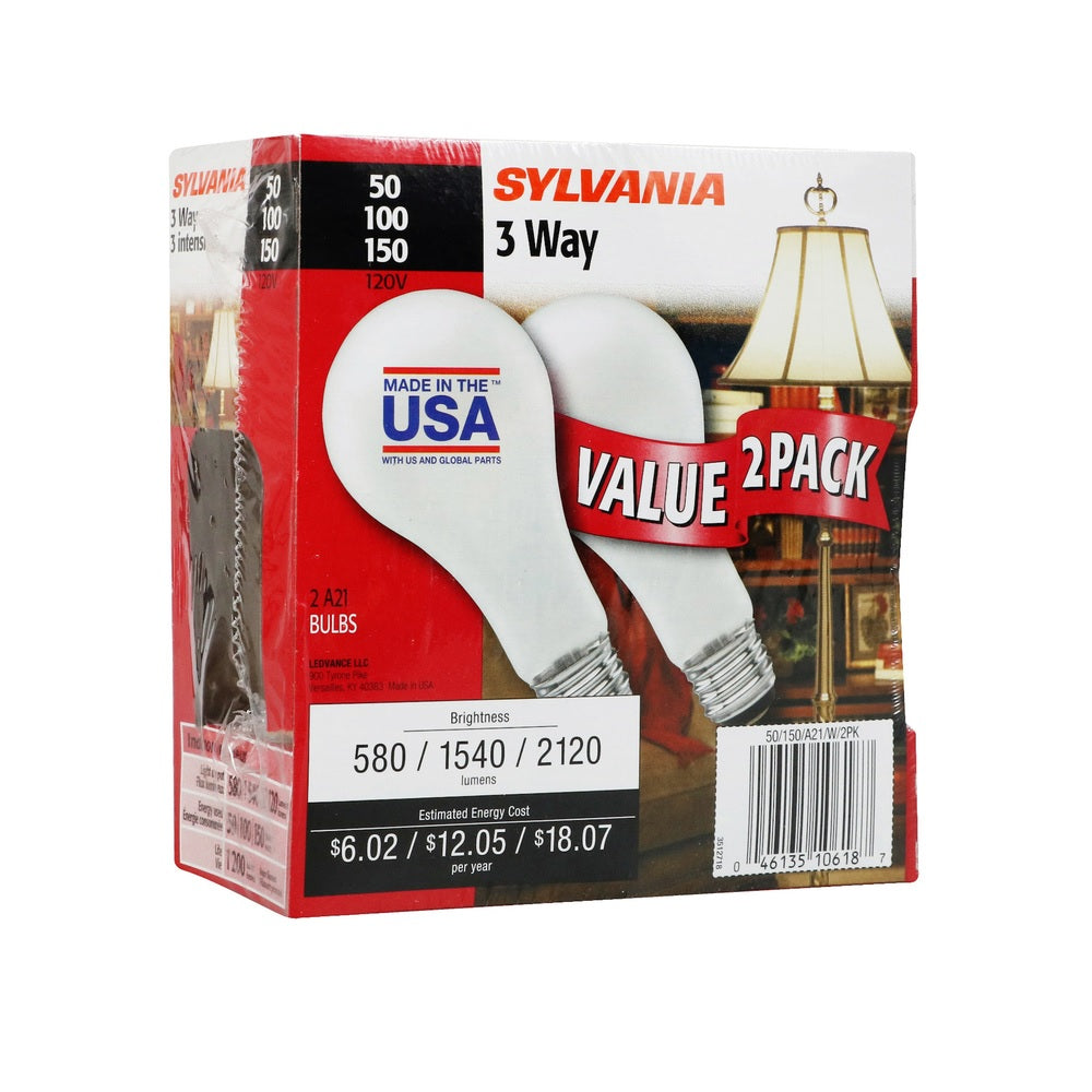 Sylvania 10618 Long Neck Incandescent Bulb, White, 120 volt