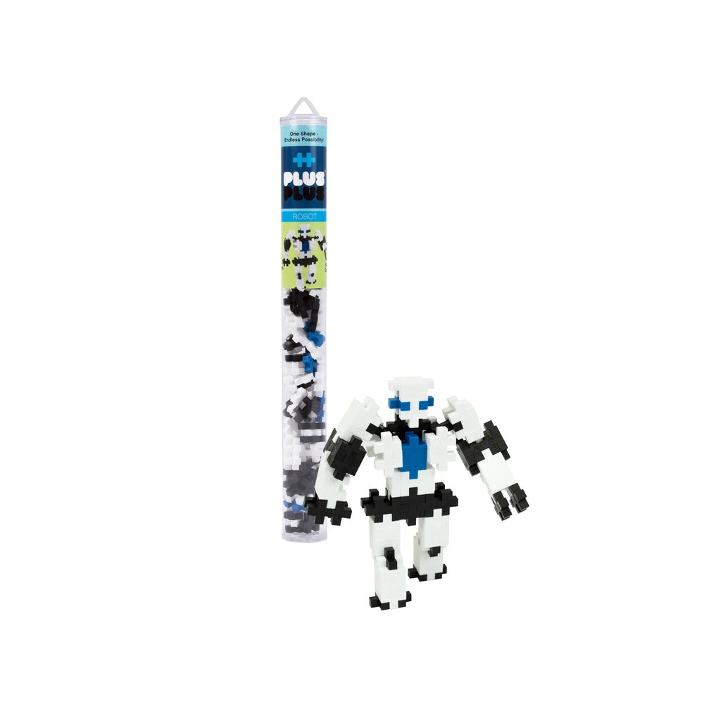 Plus-Plus 04130 Robot Building Blocks, Black/Blue/White, 70 pc
