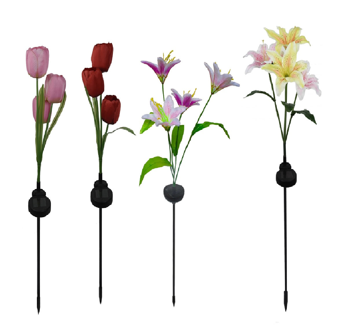 Luminous Garden ZAC2SP2202 Flowers Solar Garden Stake