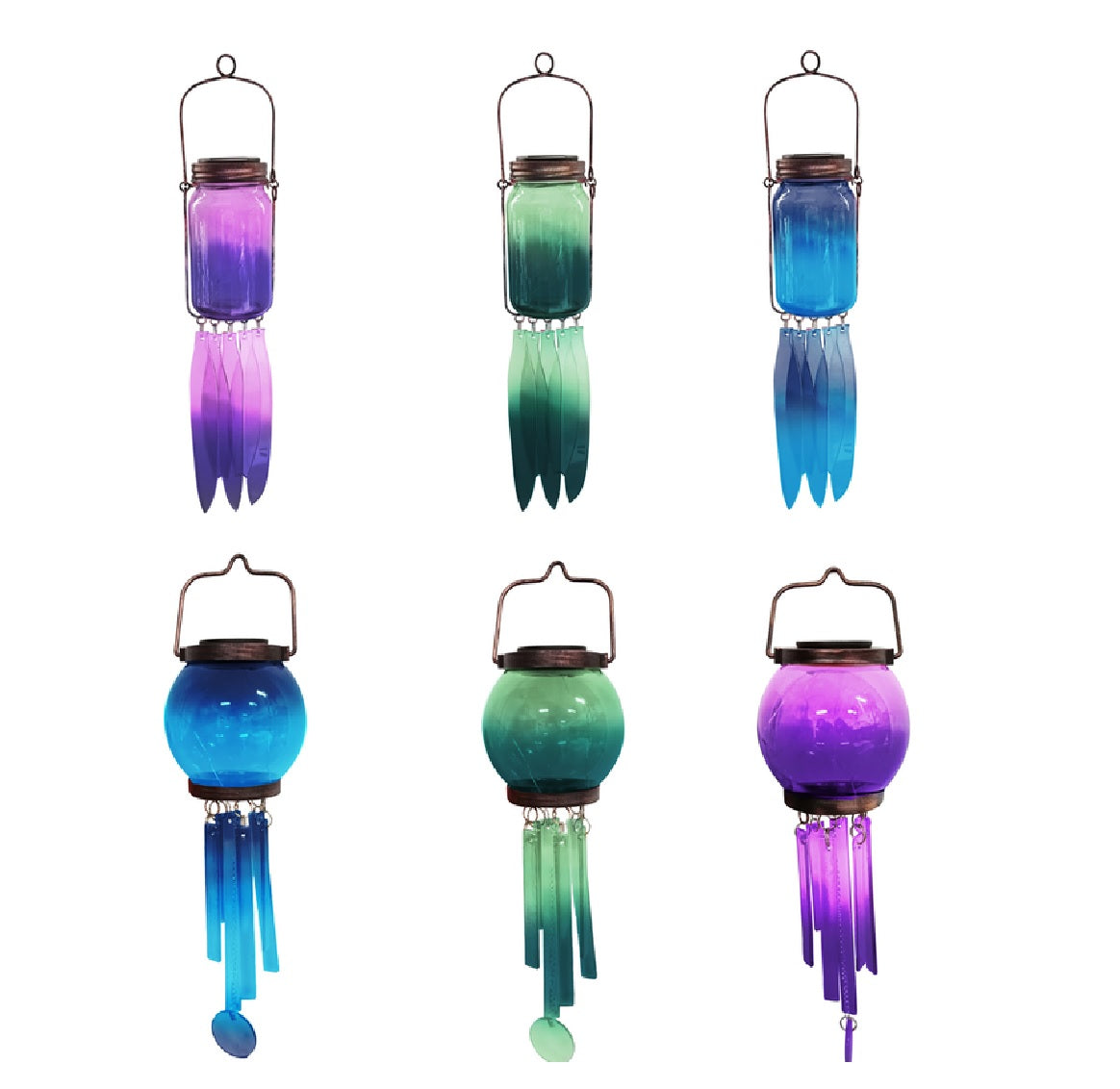 Luminous Garden ZAC2SP011R Solar Ball and Jar Wind Chime