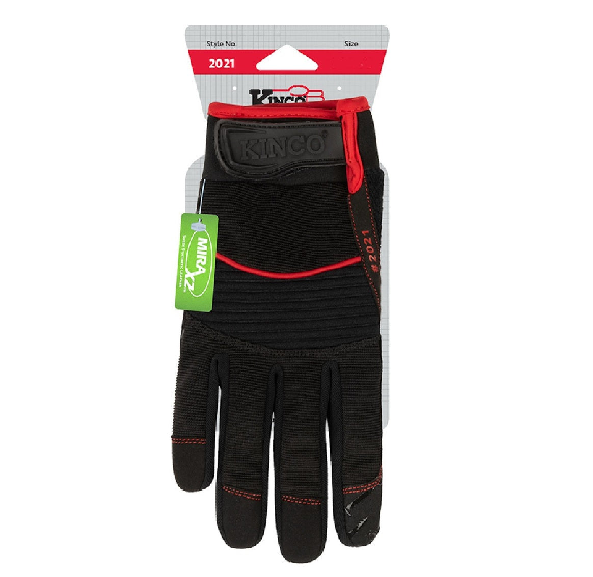 Kinco 2021-XL Handler Men's Hybrid Work Gloves, Black