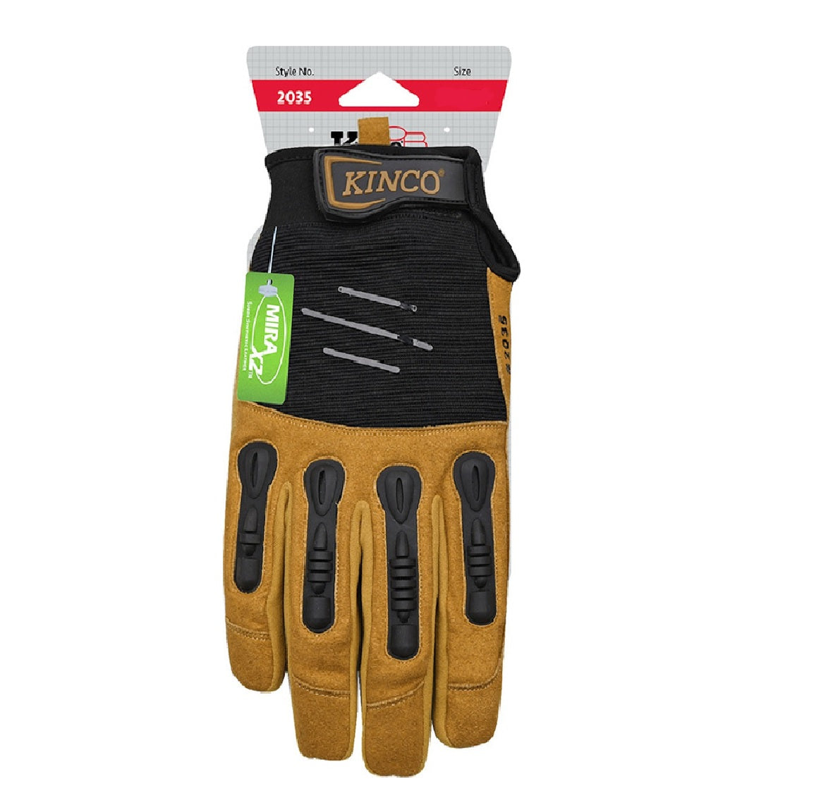 Kinco 2035-M Foreman Men's Padded Gloves, Black/Tan