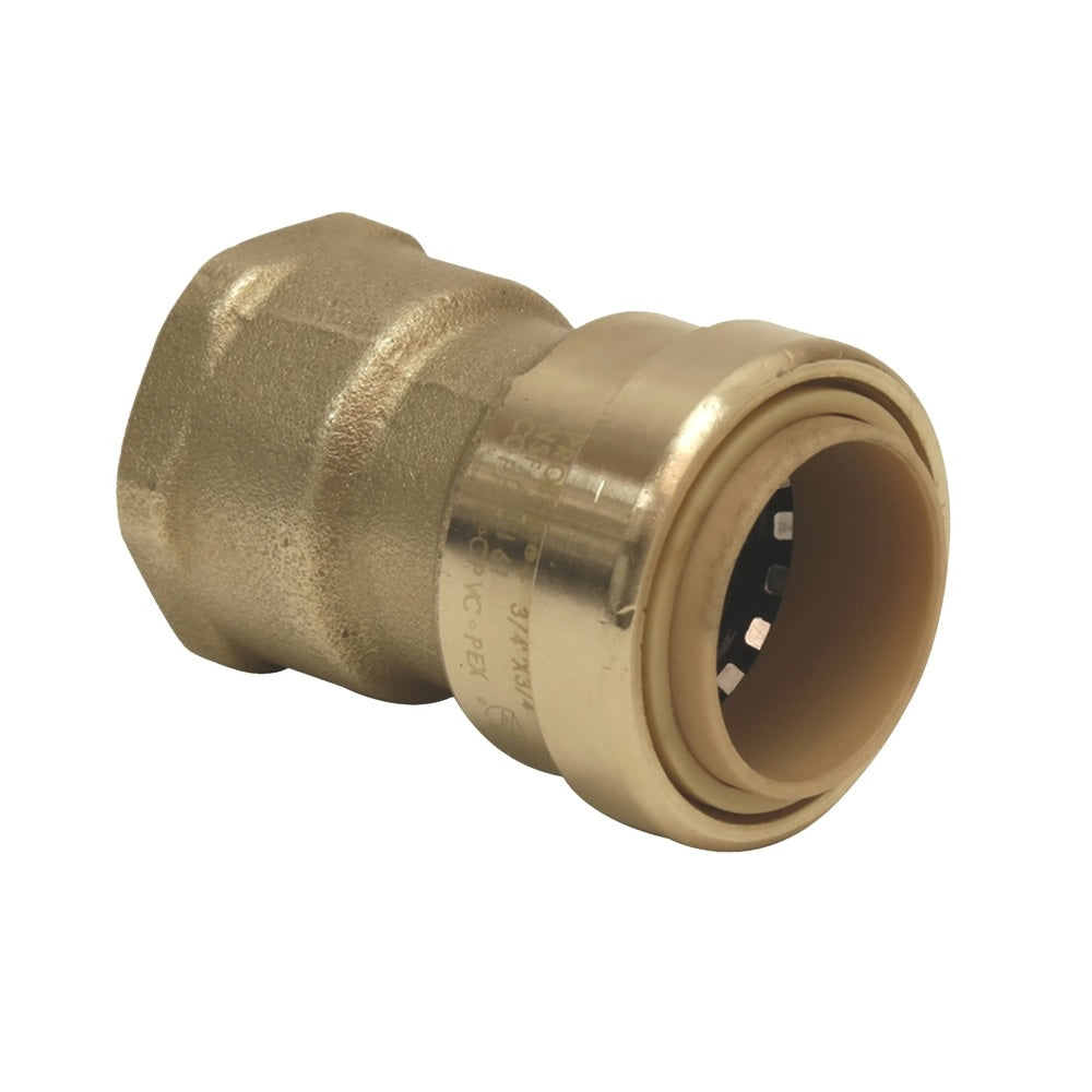 B & K 6630-203 Brass Female Push Adapter, 1/2", Brass