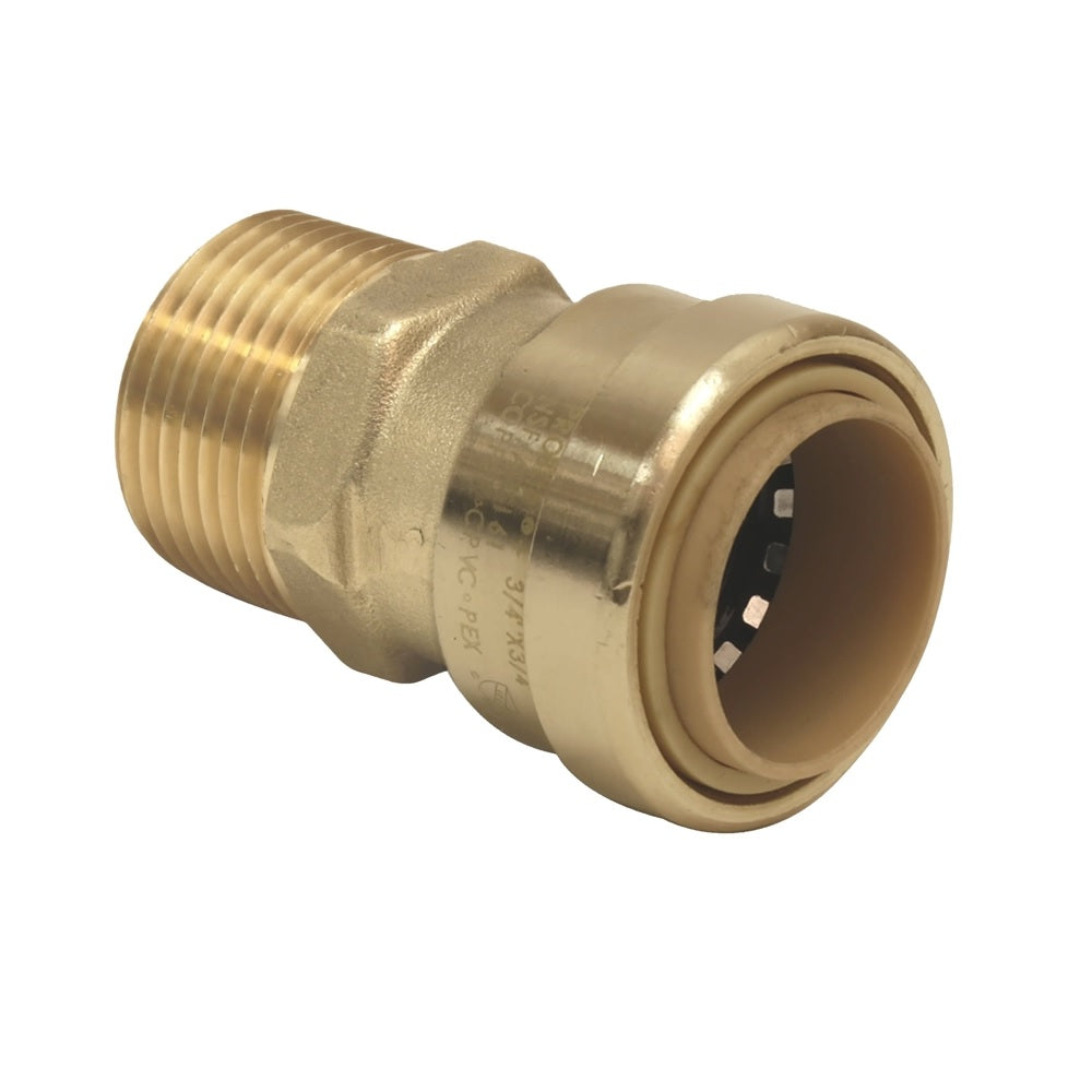 B & K 6630-103 Copper x Male Push On Adapter, 1/2", Brass