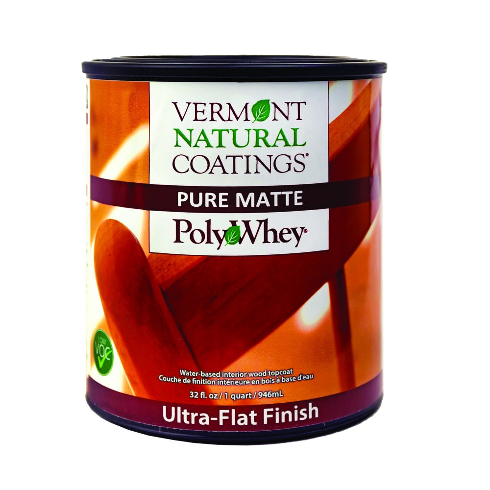 Vermont Natural Coatings 101273 Waterborne Wood Finish, White, 1 qt.