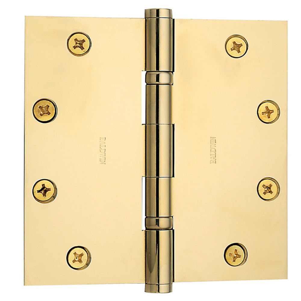 Baldwin 1051003I Square Ball Bearing Mortise Hinge, Brass