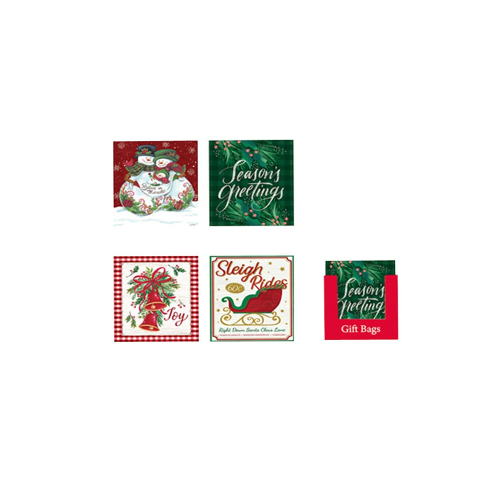 Santas Forest 69543 Bag Square Kraft Paper Large, Paper, Assorted