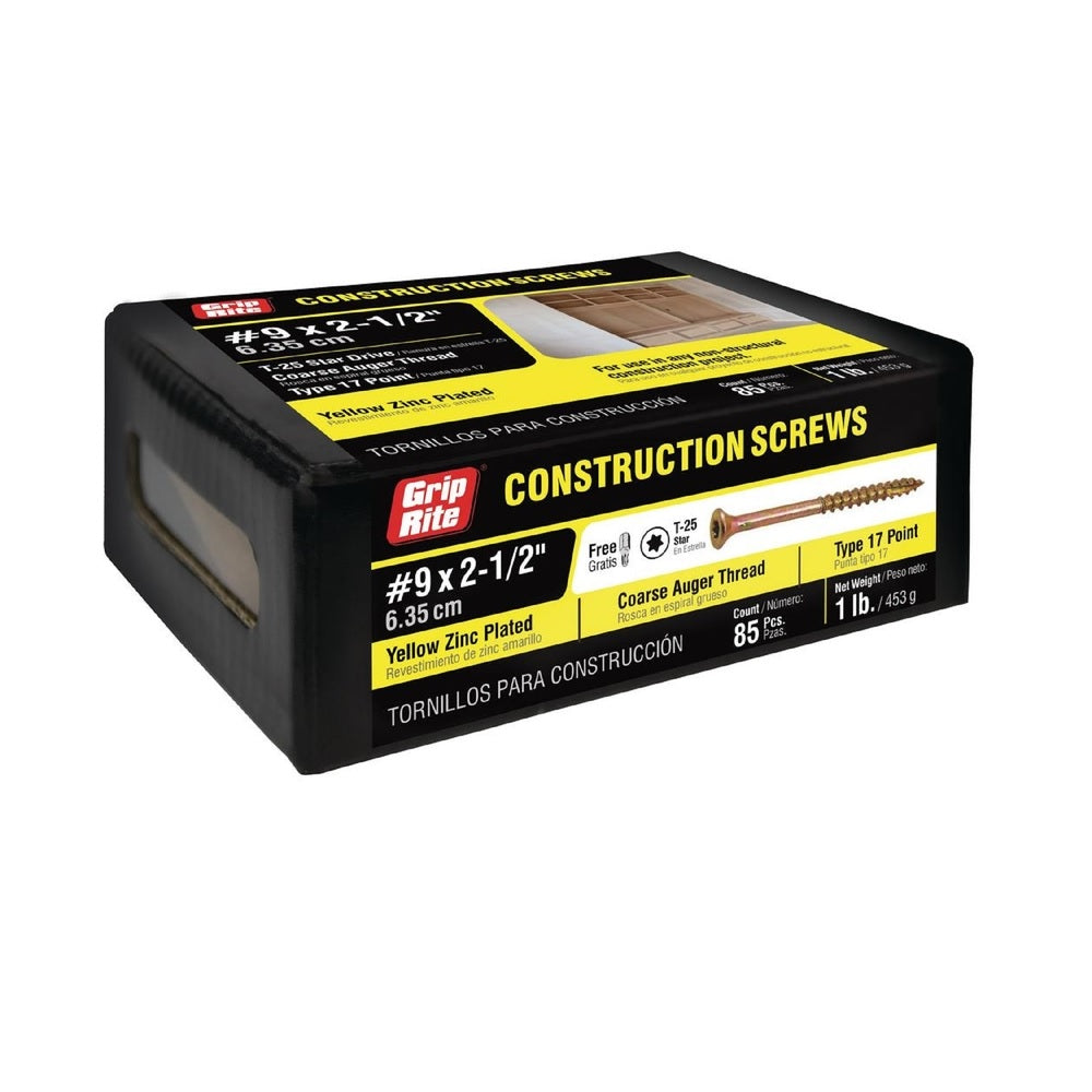 Grip-Rite 212GCS1 Bugle Head Construction Screws, 9 x 2-1/2"