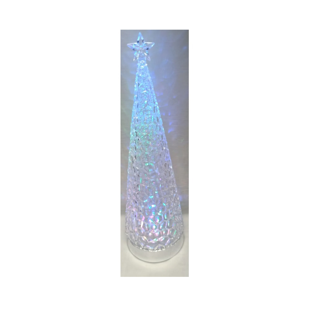 Santas Forest 21511 Christmas Tree Acrylic Decor Figures, Clear, 18.7"