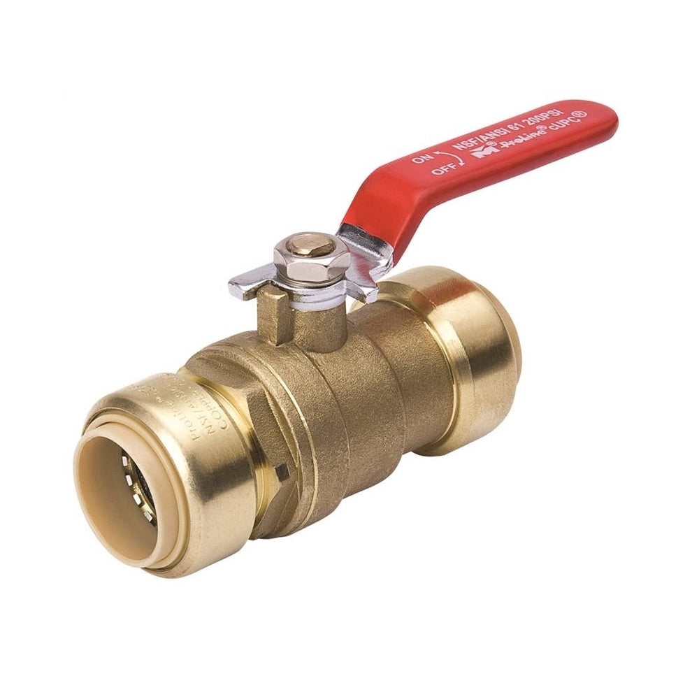 B & K 1107-063 Push On Ball Valve, 1/2", Brass