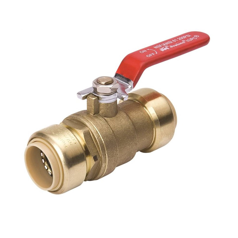 B & K 1107-064 Push On Ball Valve, 3/4", Brass