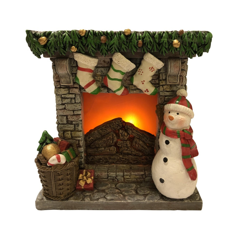 Santas Forest 36519 LED Resin Fireplace, 6.1", Clear