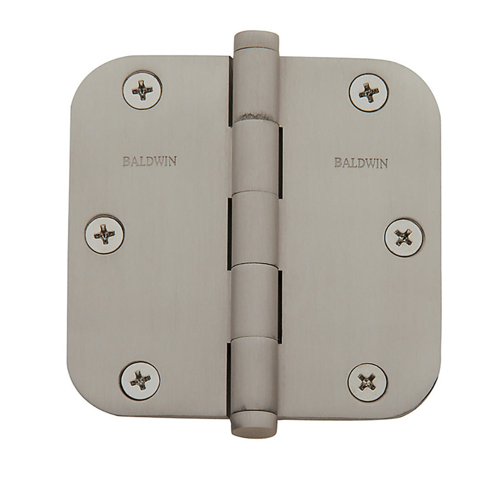 Baldwin 1135150I Radius Mortise Hinge, Satin Nickel