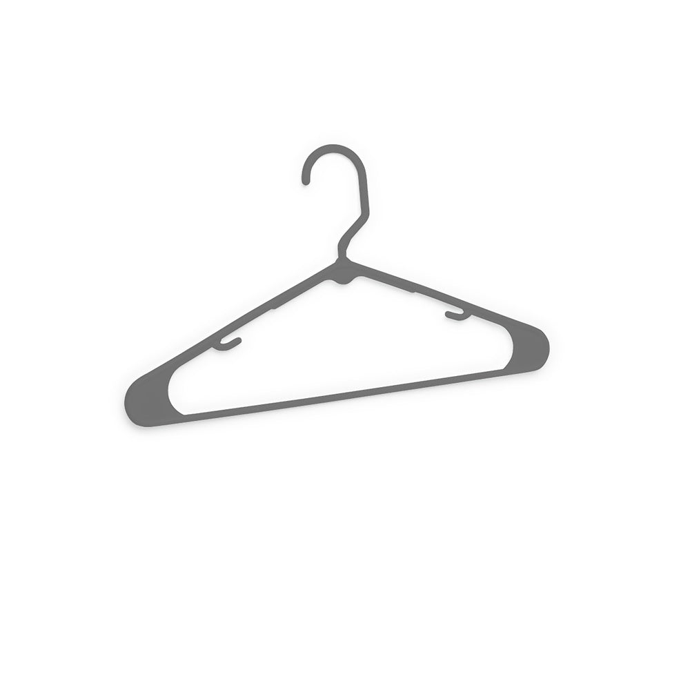 Homz 6808GFPDQ18.10 Plastic Tubular Hanger, Gray, 18 pk
