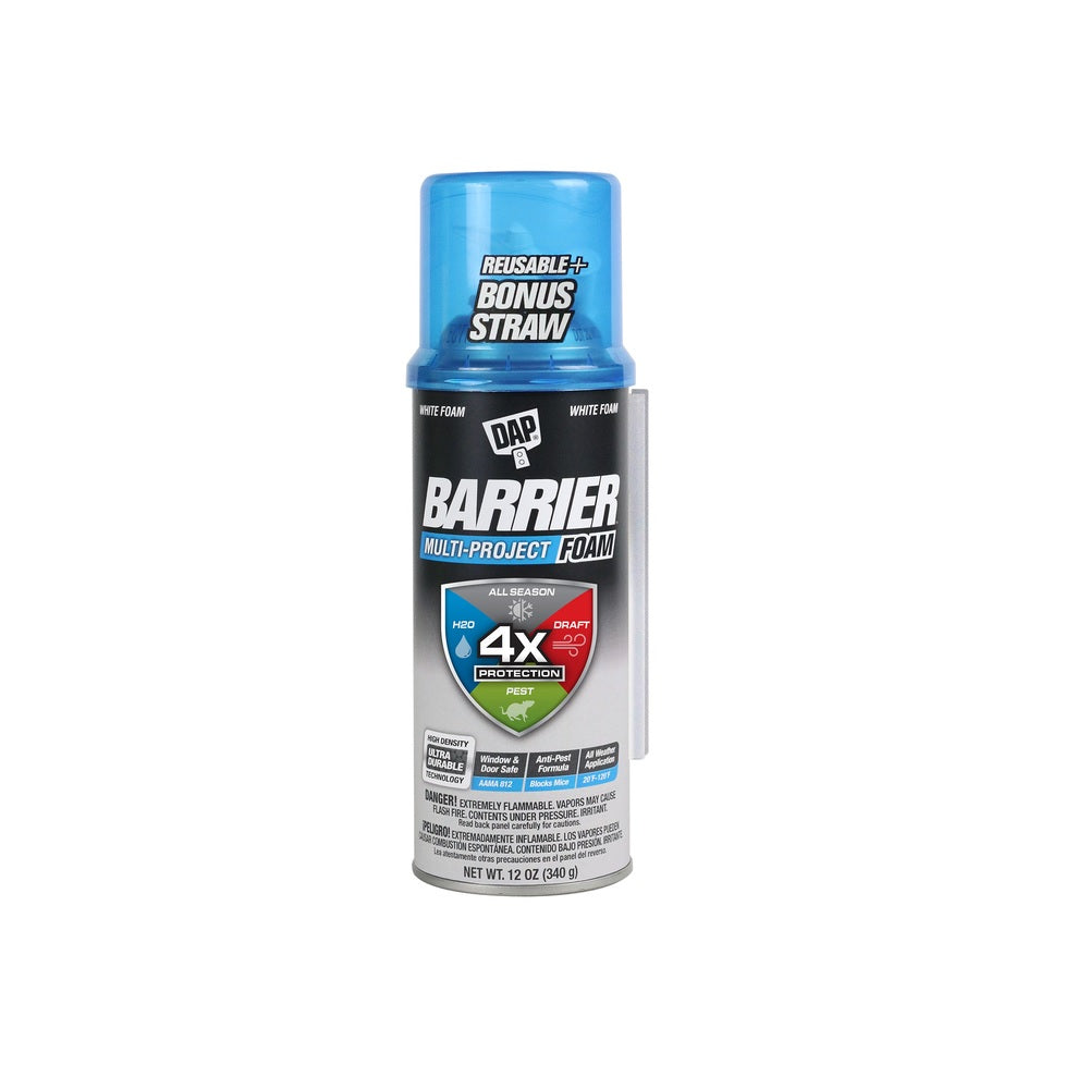 Dap 7565012530 Multipurpose Barrier Foam, White, 12 oz.