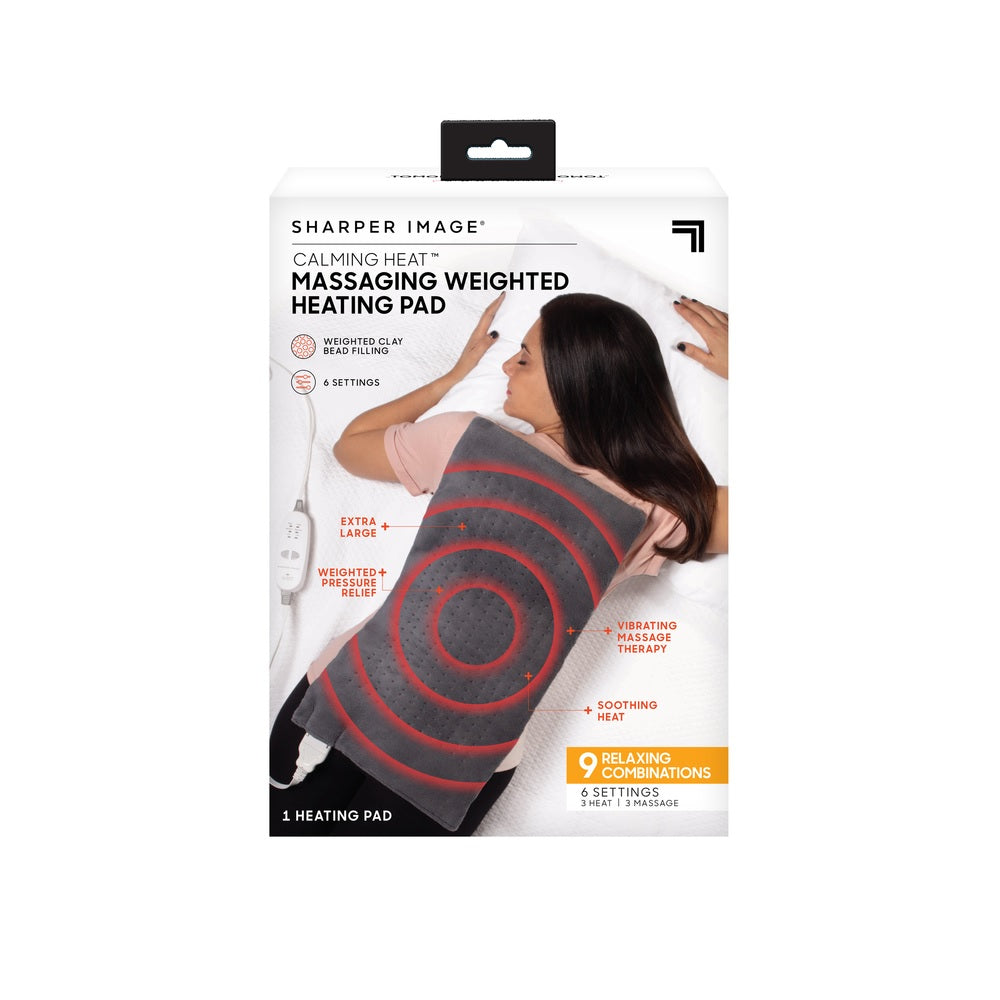 Sharper Image CWT02106 Massaging Heating Pad, Gray