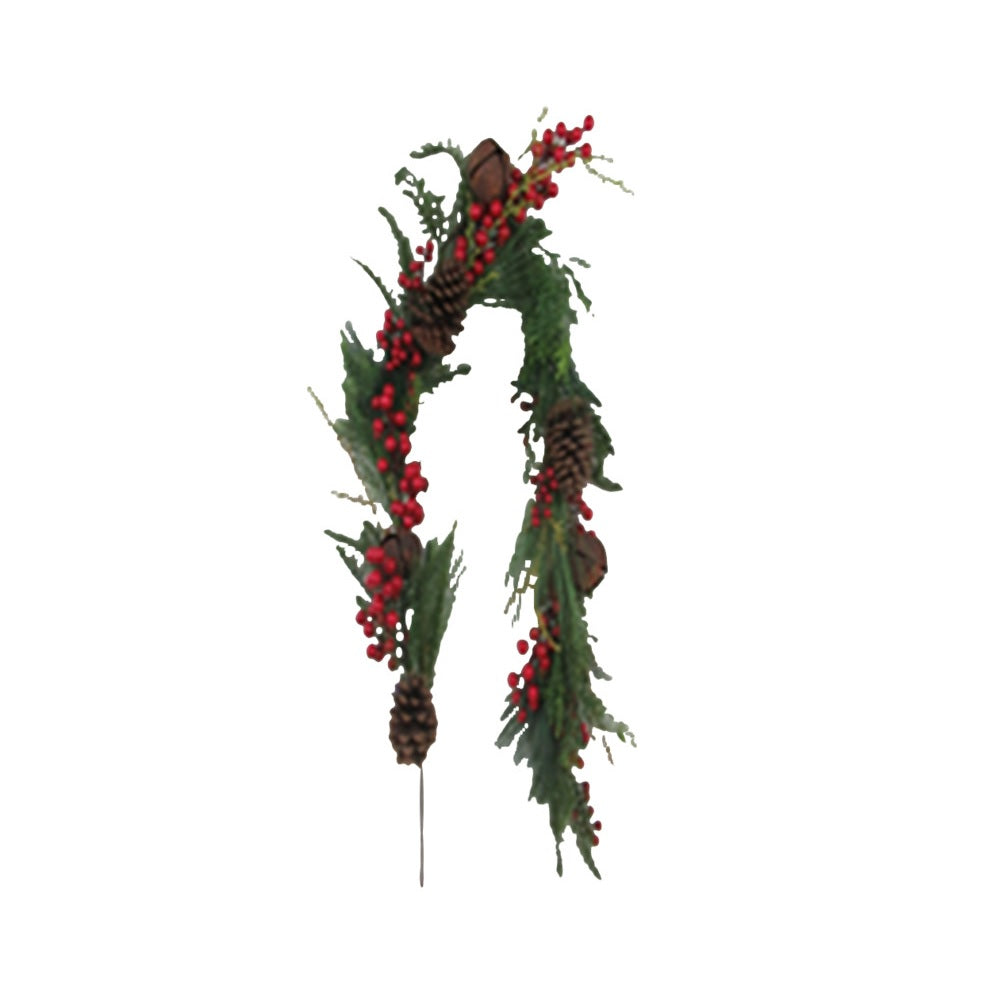 Gerson 2559390 Pine and Jingle Holiday Garland, 5'
