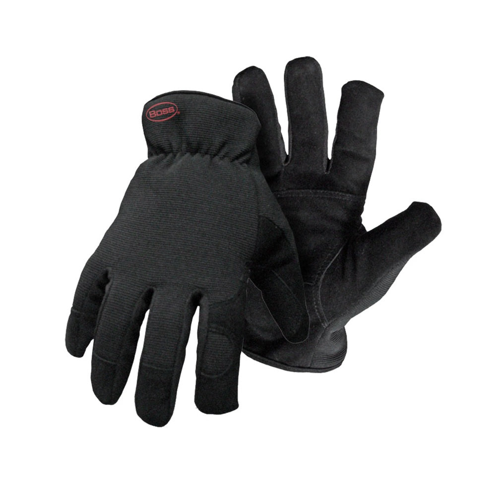 Boss 4143S Insulated Grain Goatskin Palm Gloves, Black, Small