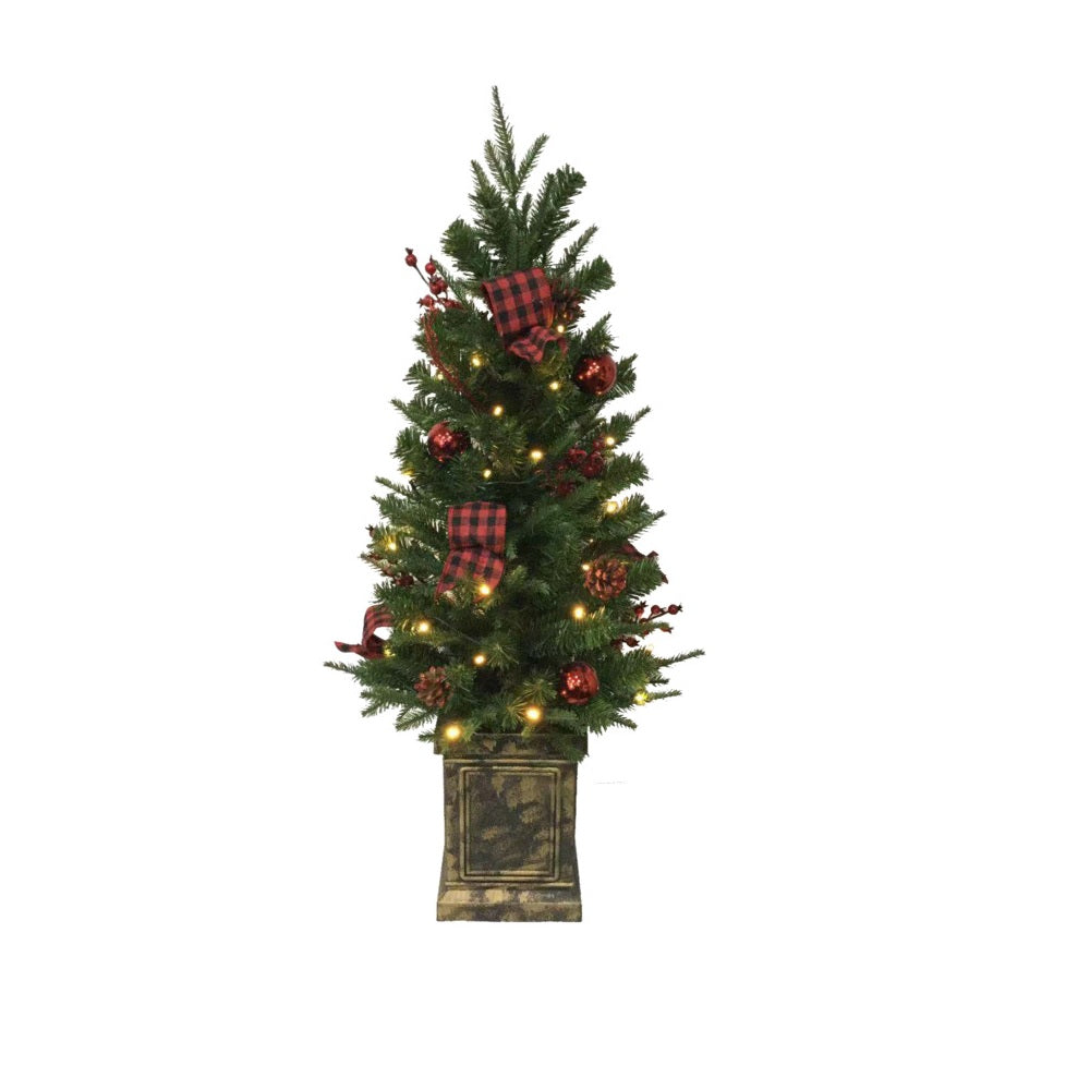 Santas Forest 23536 Buffalo Plaid Christmas Tree, 3' H, Green