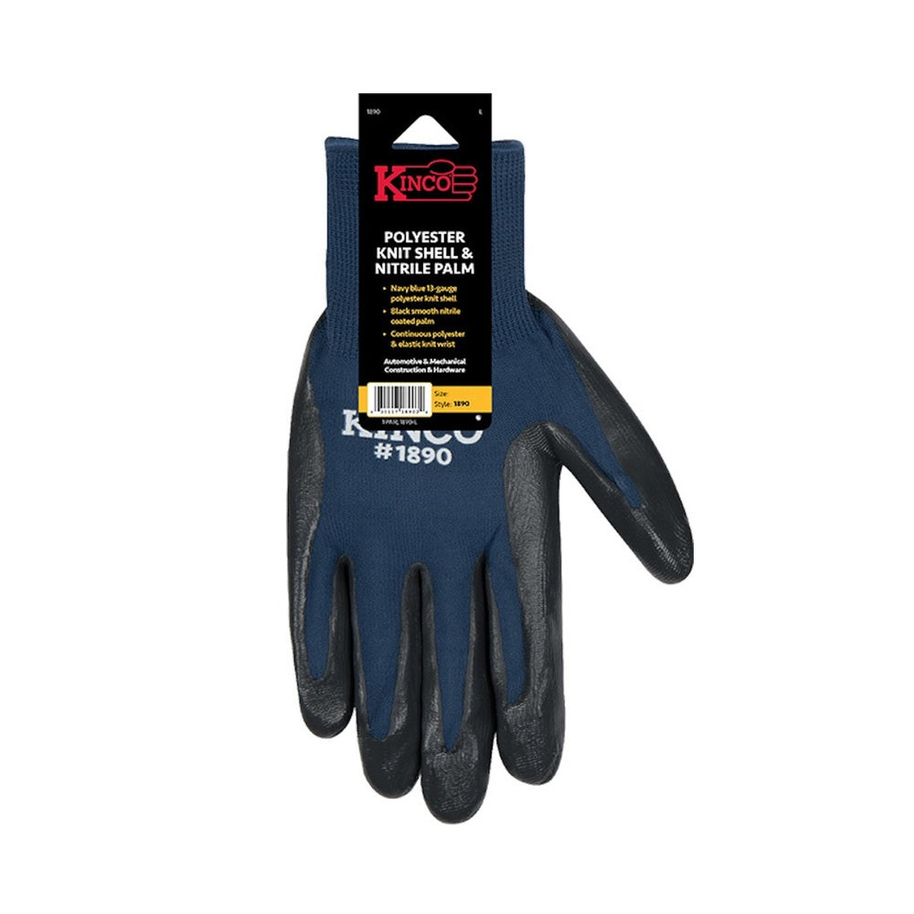Kinco 1890-3PK-L Men's Indoor And Outdoor Gloves, Navy Blue, Large