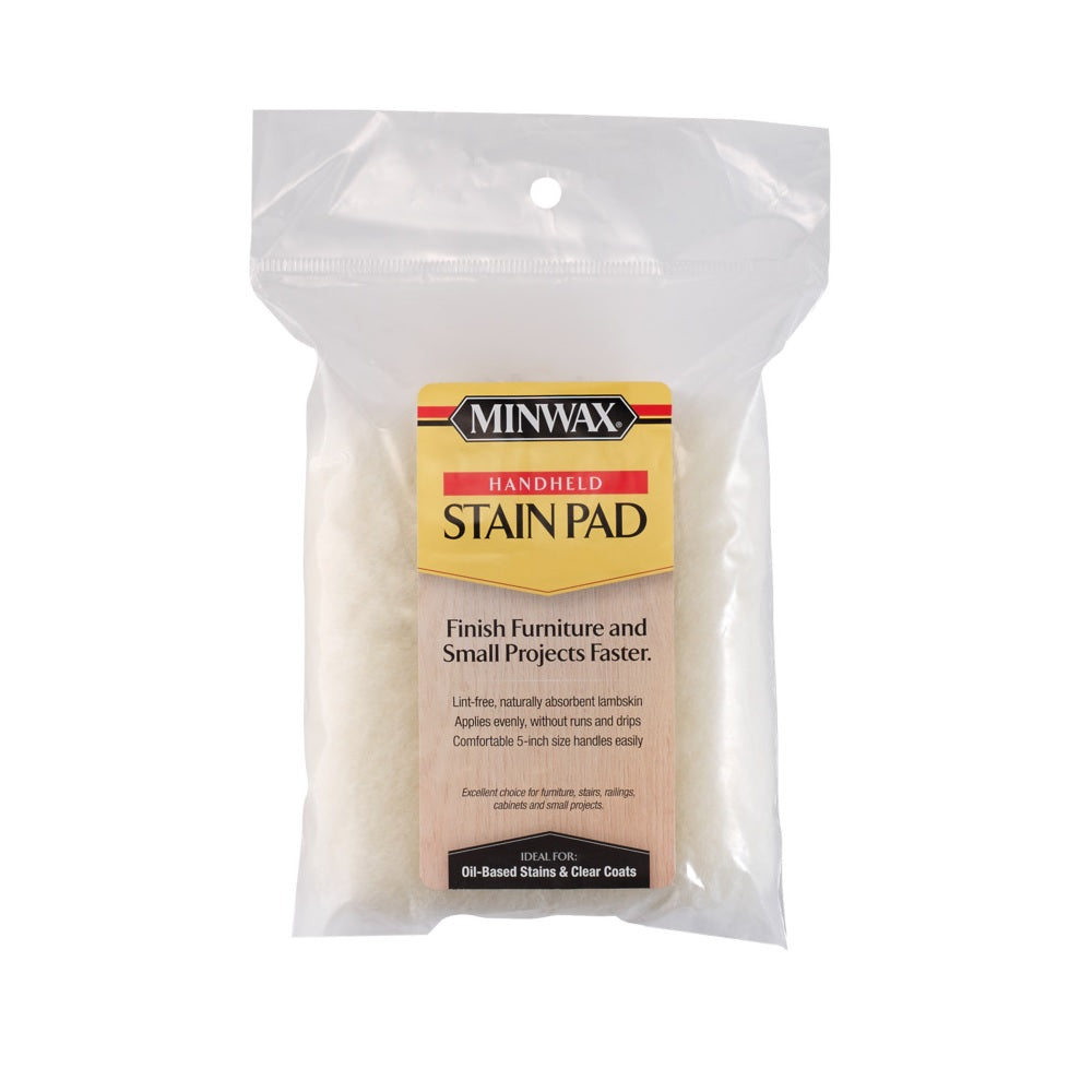 Minwax 423546000 Handheld Floor Stain Pad, 5-1/2" X 3", Lambskin