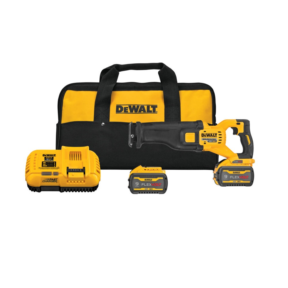 DeWalt DCS389X2 Brushless Cordless Reciprocating Saw Kit, 60 Volts