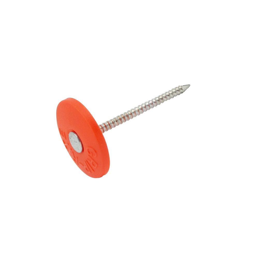 Grip-Rite 3PRCAP1 Cap Bright Ring Shank Full Round Nail, 3", Plastic/Steel