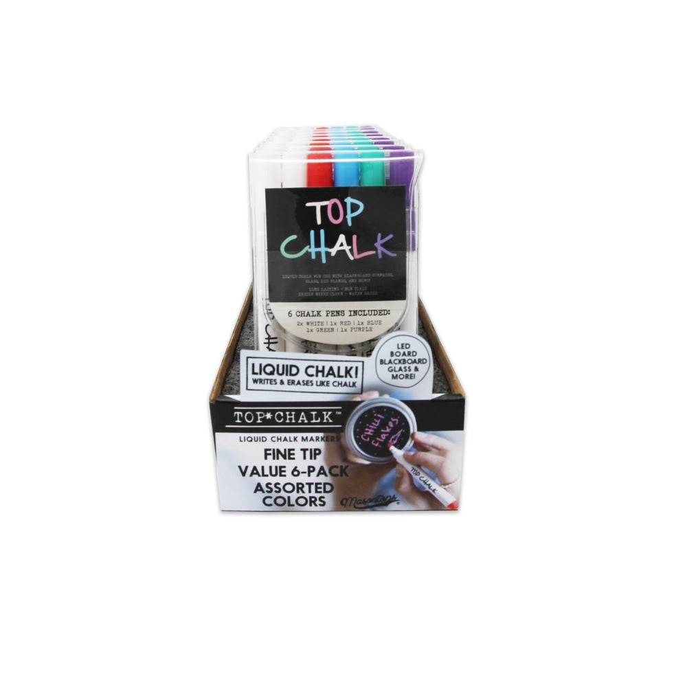 Masontops TC6 Erasable Liquid Chalk Markers, 6 pk