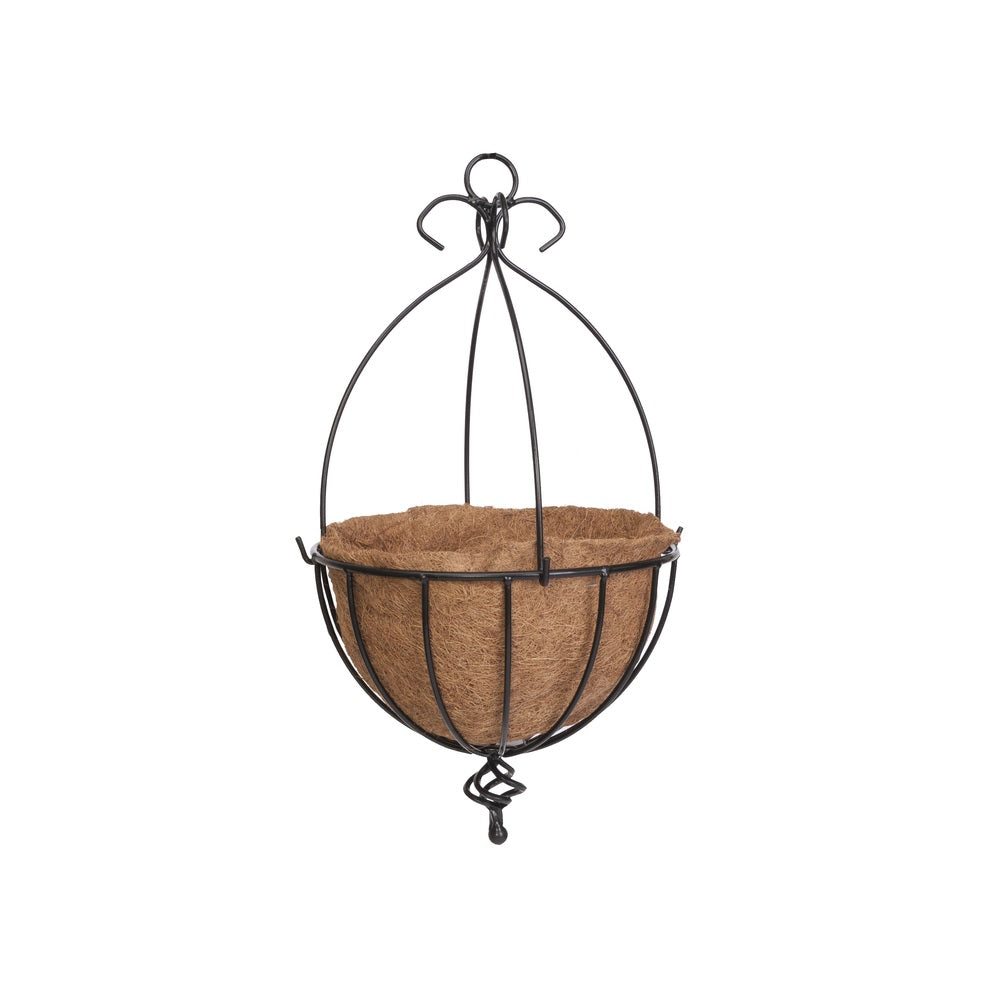 Panacea 82040A Spanish Hanging Basket, 13.75", Black/Brown