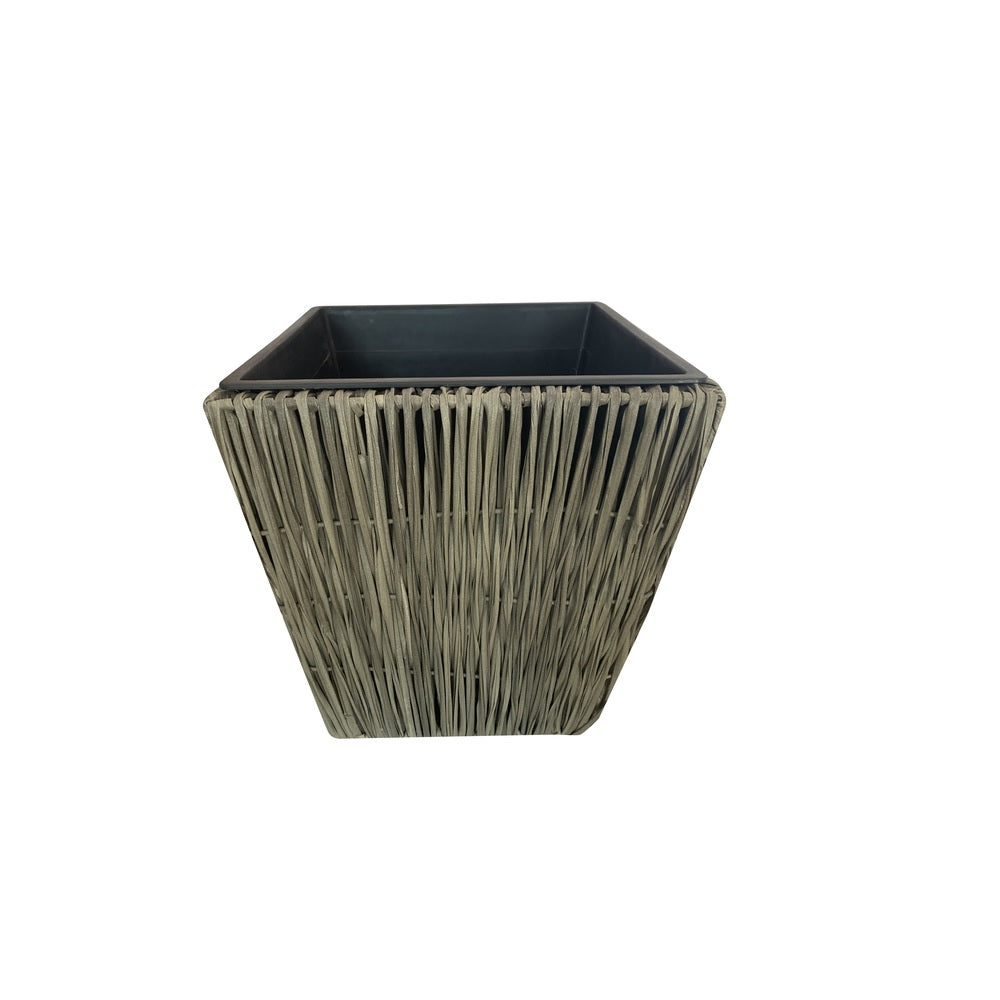 Infinity 106533L Wicker Planter, 18" x 18", Plastic, Gray