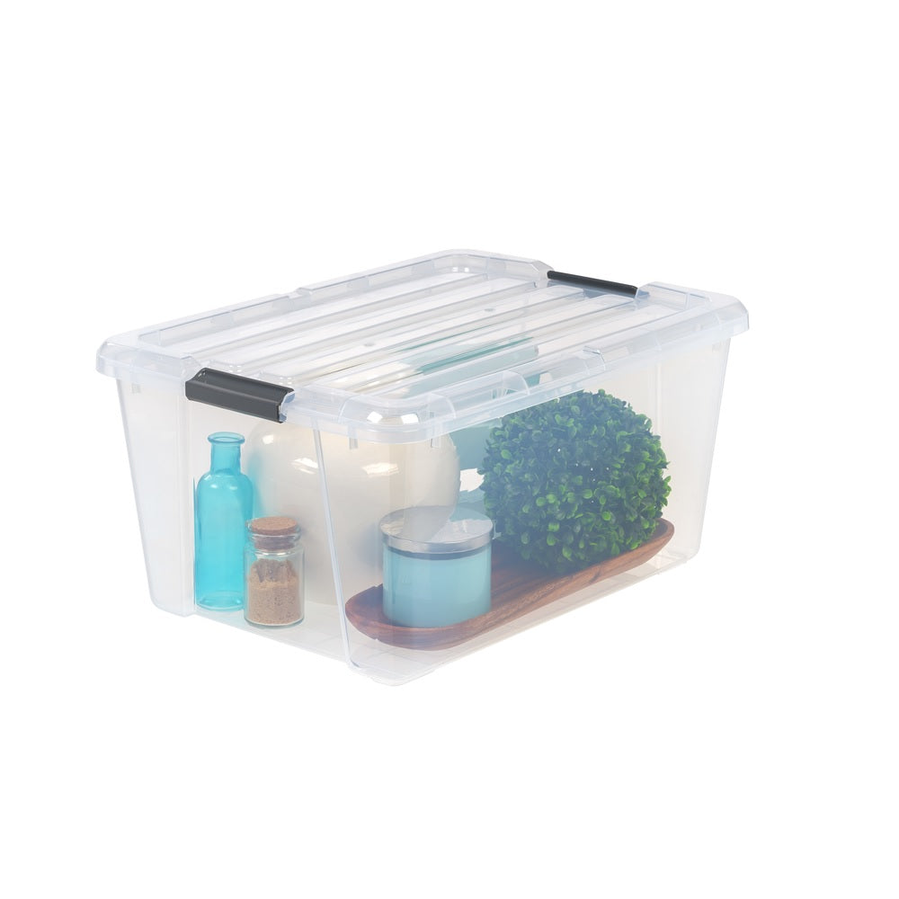 Iris 100411 Stackable Storage Box, Clear, 45 qt.