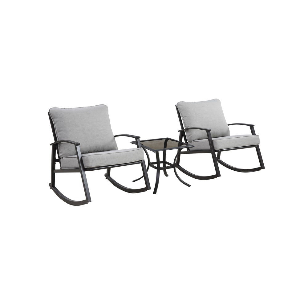 Living Accents 20S1212G Burlington Steel Bistro Set, Black, 3 Pieces