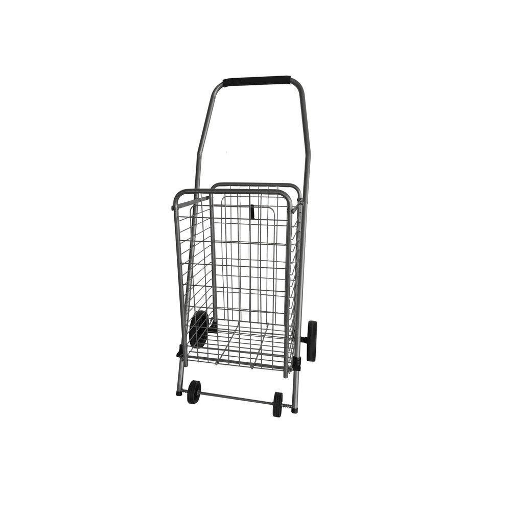 Apex SC9022 Collapsible Shopping Cart, 37.6" x 14.8" x 18.5", Gray