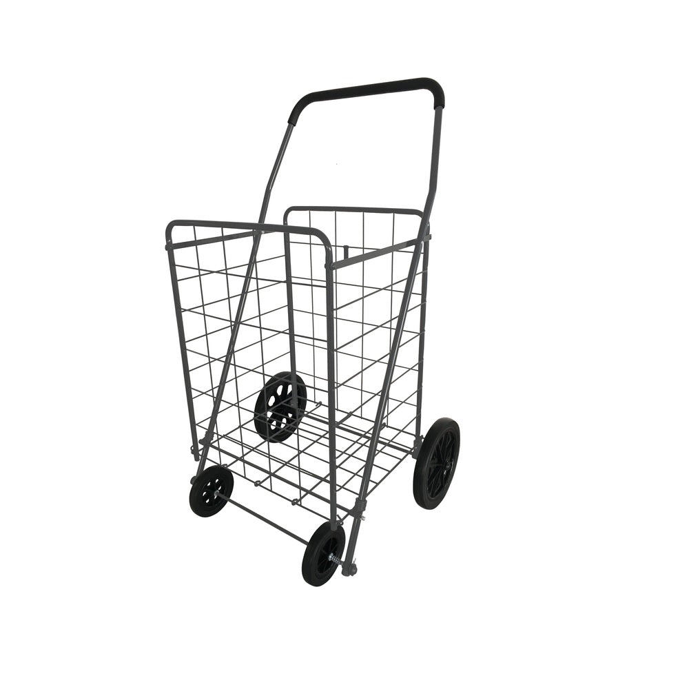 Apex SC9023 Collapsible Shopping Cart, 40.6" x 21.7" x 24.4", Gray