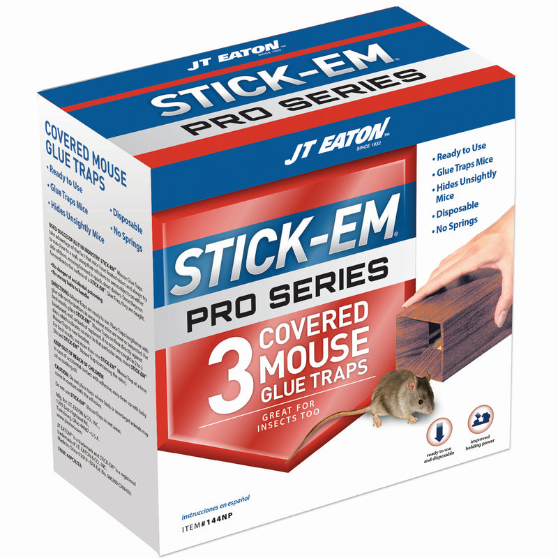 JT Eaton 144NP Stick-Em Small Covered Animal Trap For Mice, 3 pk