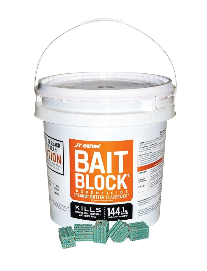 JT Eaton 709PN Bait Block Rodenticide Anticoagulant, Peanut Butter Flavored