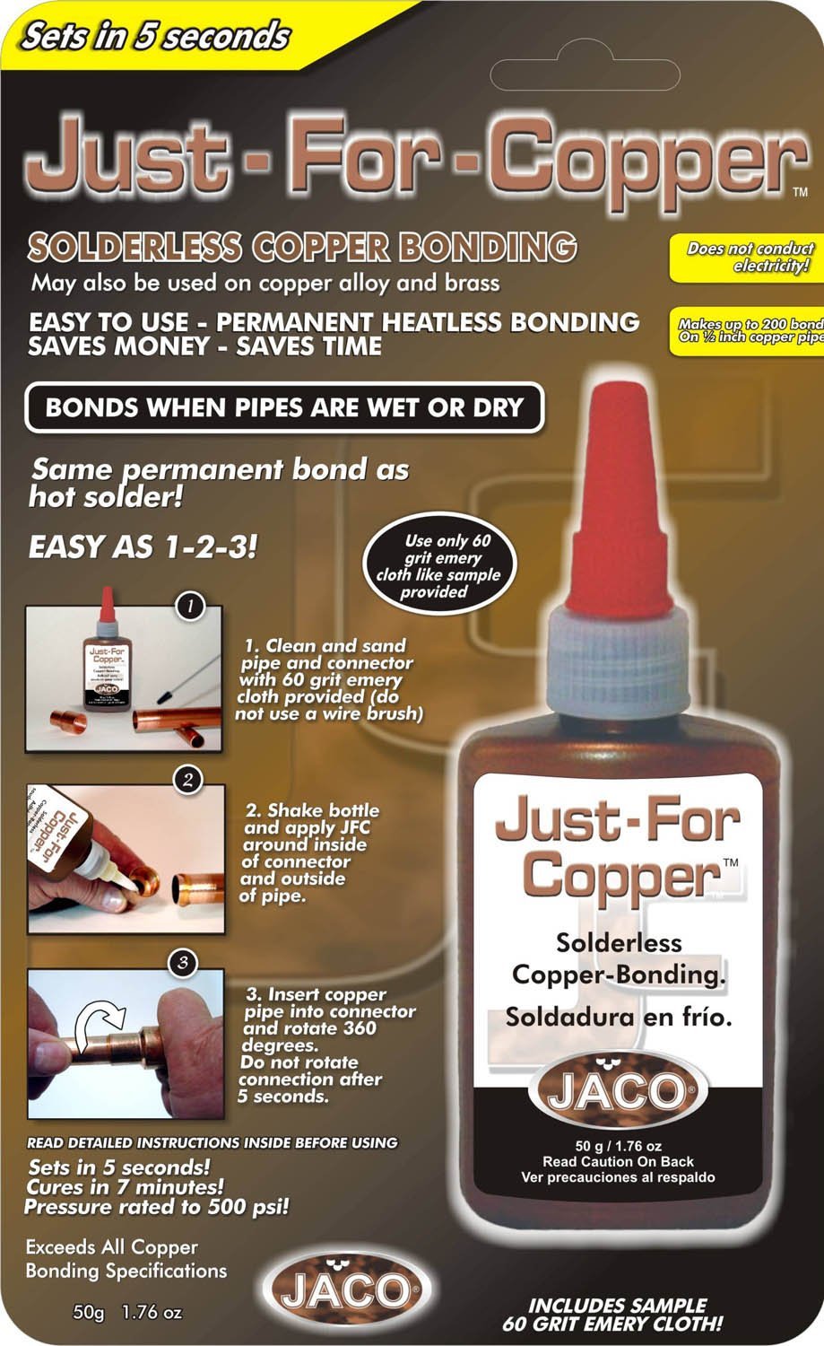 Just For Copper 31050 Solderless Copper Bonding, 50g Bottle